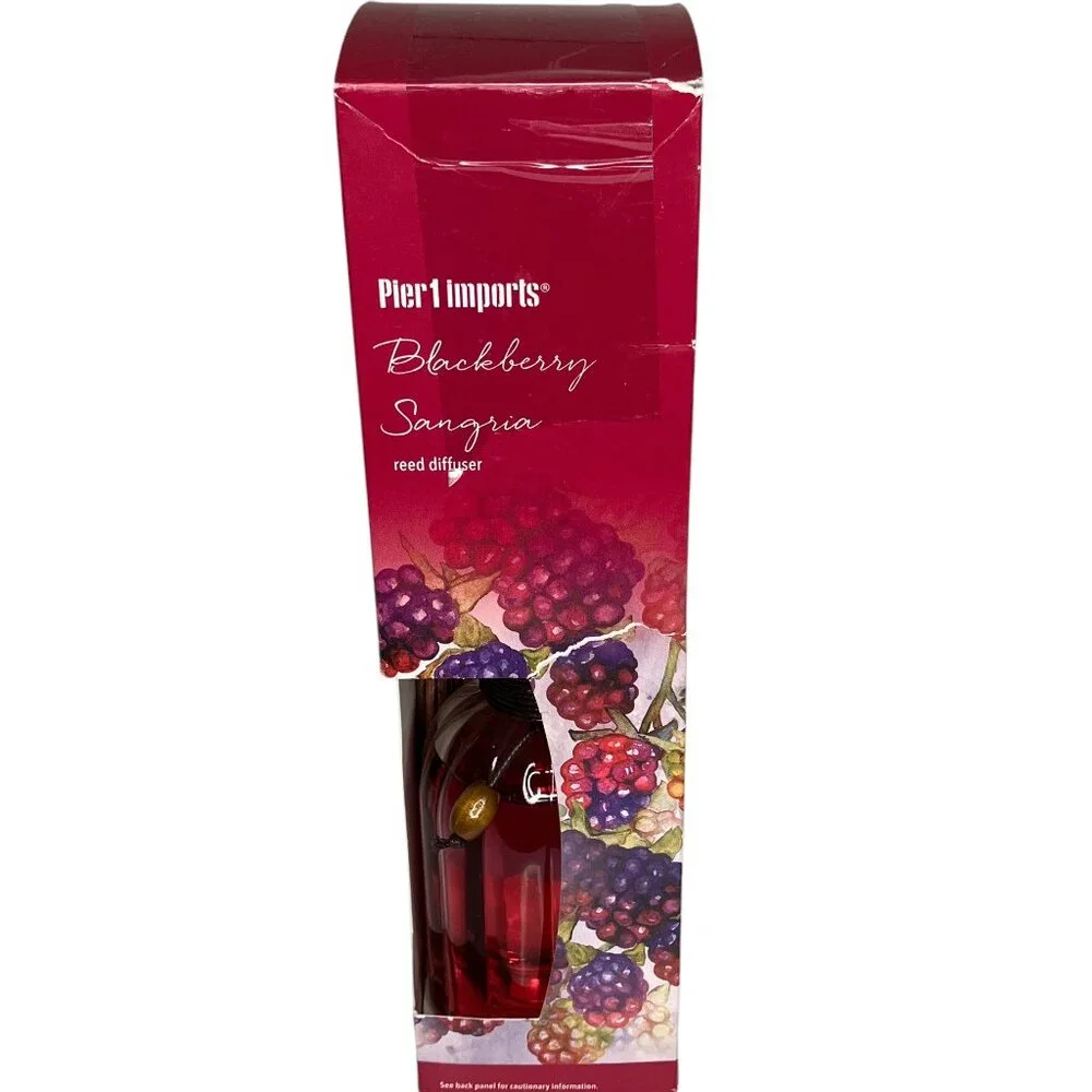 New Pier 1 Imports Blackberry Sangria Reed Diffuser Box Set 10 oz Fragrance Rare